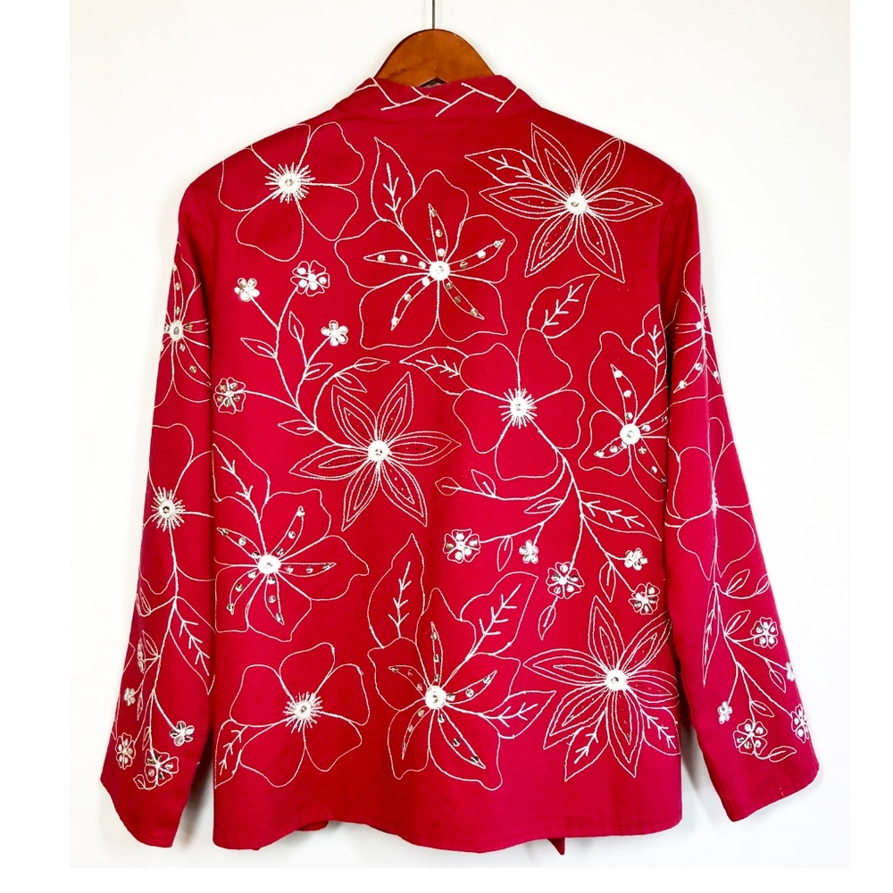 Drapers & Damons Fuchsia Embroidered Sequin Blazer